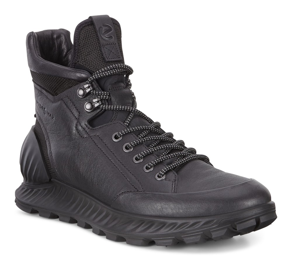 ECCO Mens Hiking Shoes Black - Exostrike Hydromax - WKI-870935